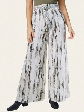 Final Touch Abstract Print Wide Leg Pants
